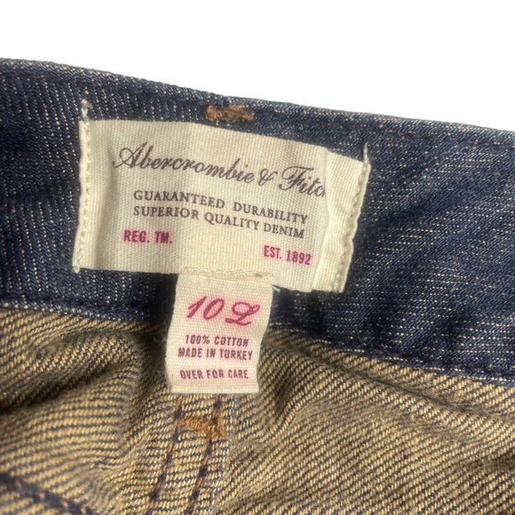 Abercrombie and Fitch Jeans 10 Long 100% Cotton BootCut Wide Leg Distressed Hem - Picture 3 of 7